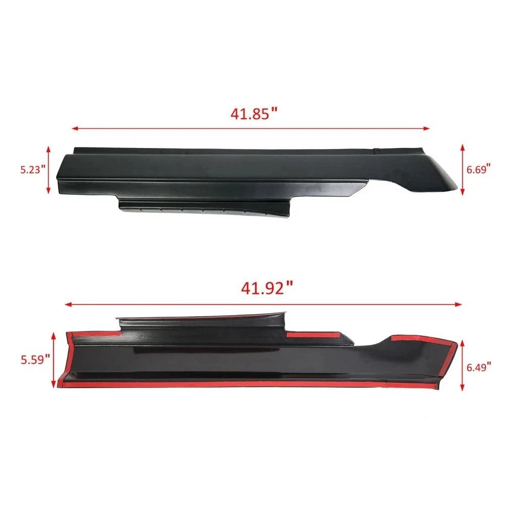HECASA For 2009-2018 Dodge Ram Crew Cab Rocker Panel Protector Guard Cover Trim