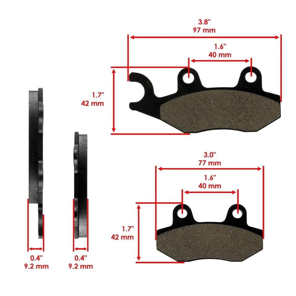 Front Rear Brake Pads for Kawasaki Mule Pro-Dx Pro-Dxt KAF820 2016