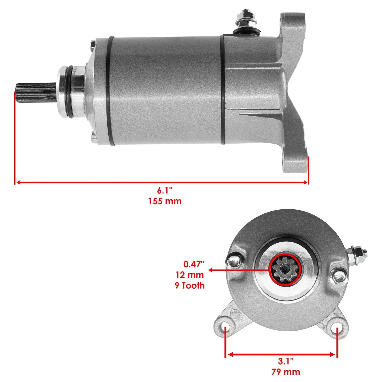 Caltric Starter Motor for Suzuki SV650S 1999-2009