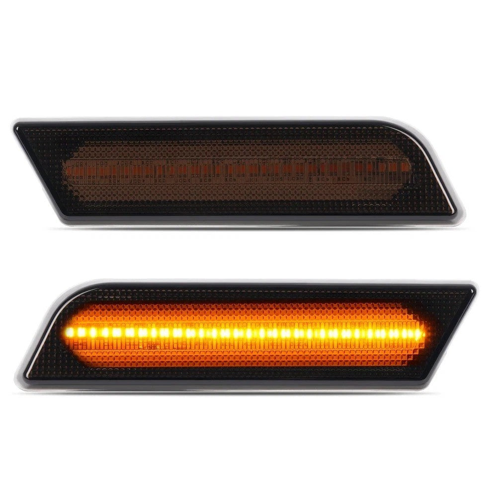 2PCS Front LED Amber Side Marker Lights For Ford Transit Connect 2010-2013 Smoke