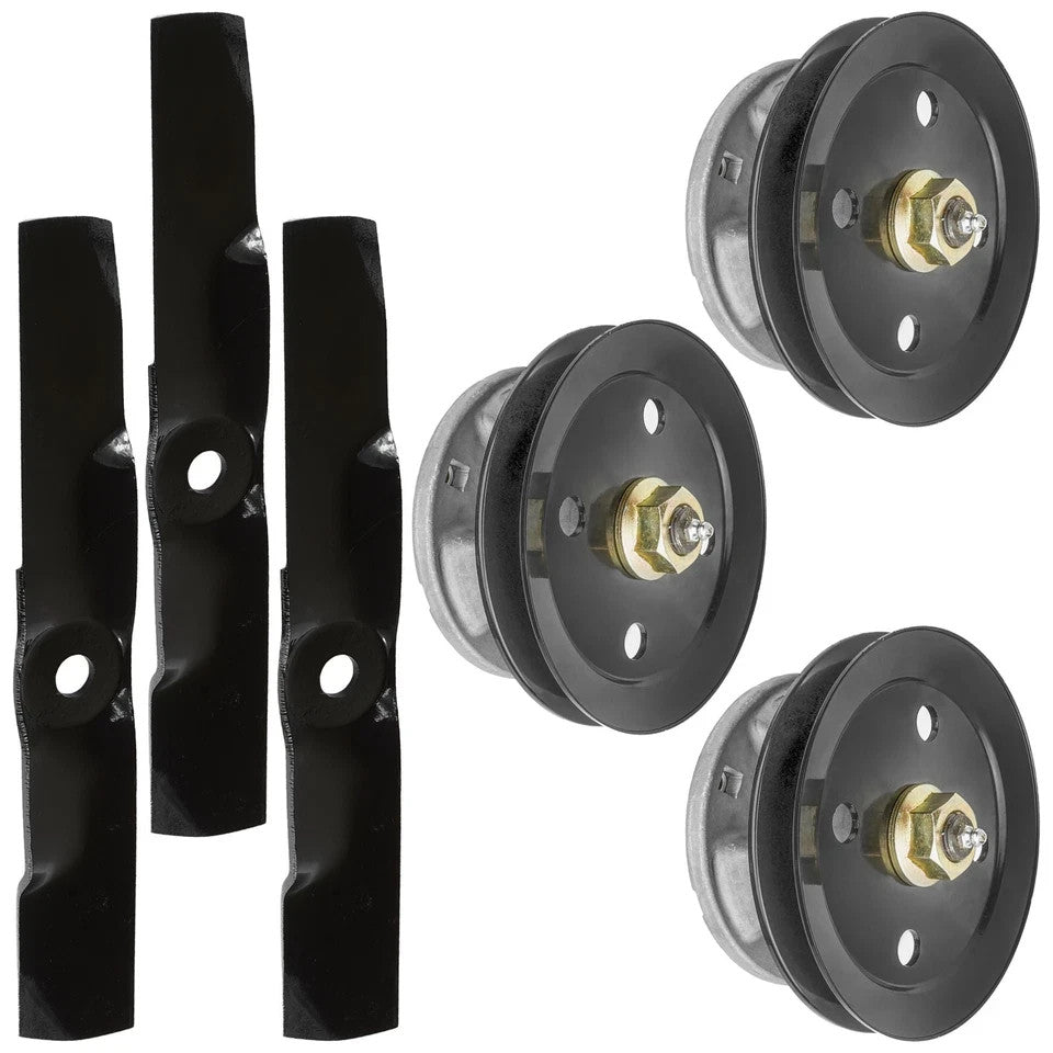 48" Deck Spindle w/Pulley Blade Kit for John Deere GT242 GT262 GT275 LX186 LX188