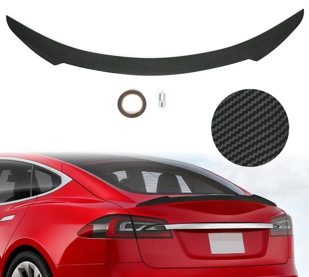 HECASA Rear Trunk Spoiler Wing For 12-21 Tesla Model S Carbon Fiber Printing