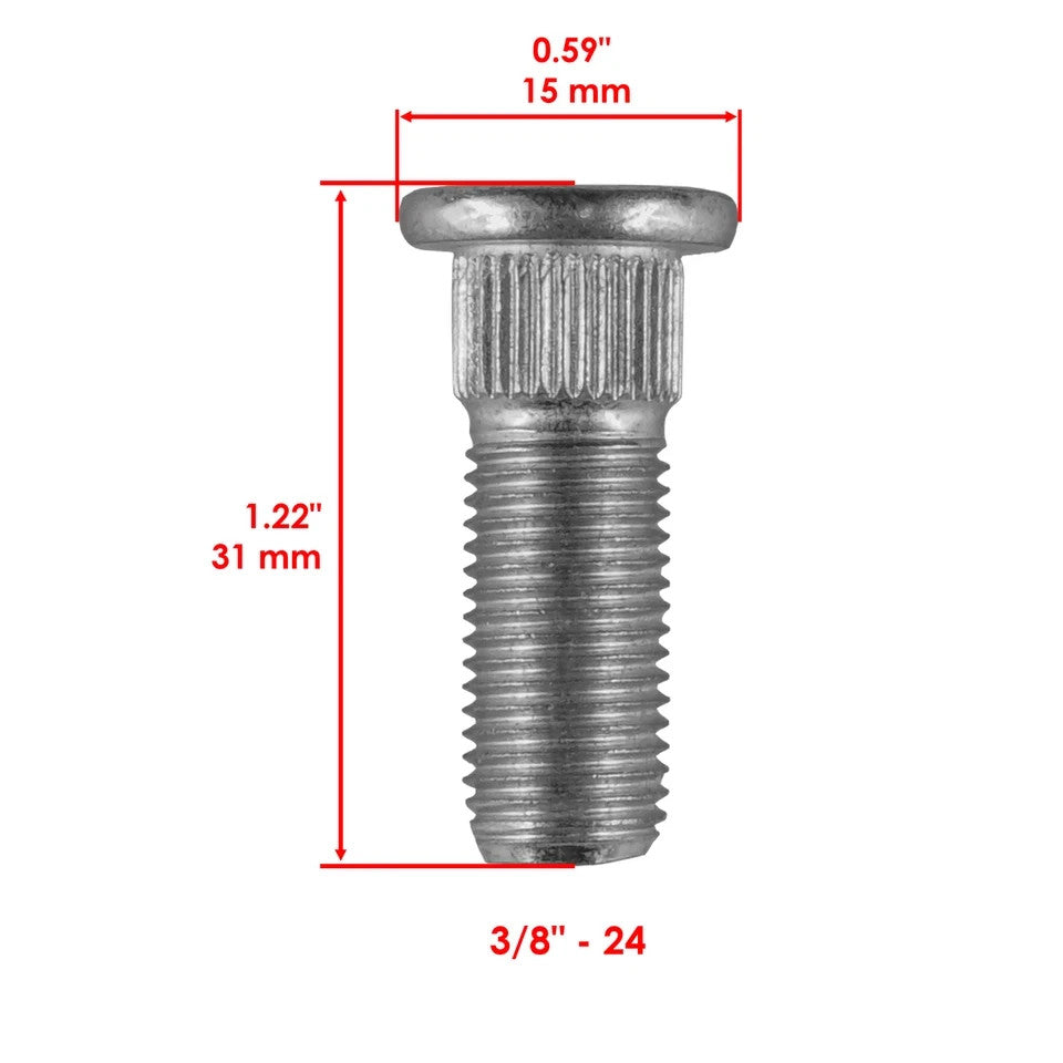 4 Front Rear Wheel Hub Stud Bolt For Polaris Sportsman 500 4X4 2004-2008 7515513