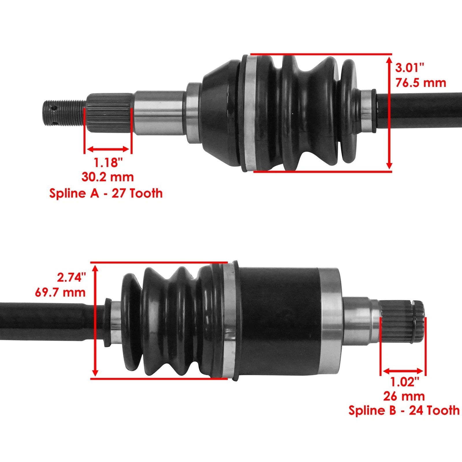 Rear Left Right CV Joint Axle Shaft For Can-Am Outlander 570 17-23 Except XMR T3