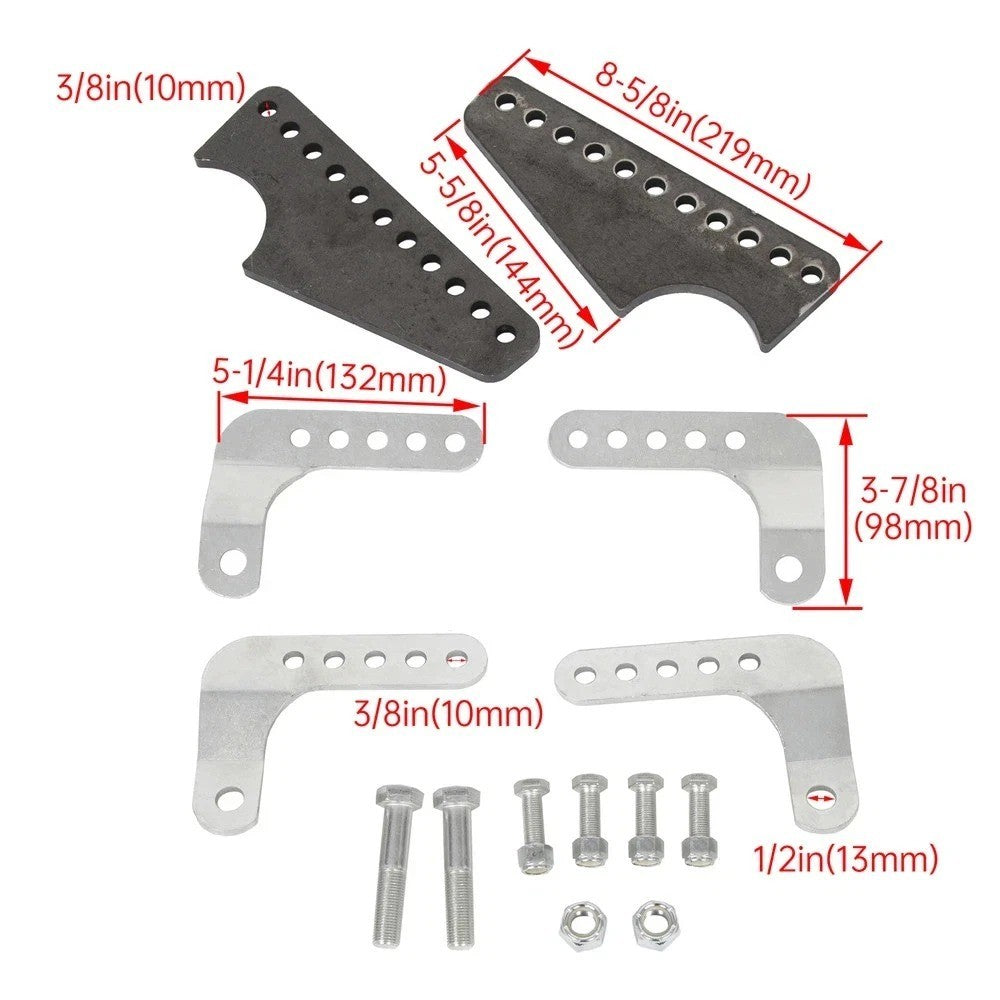 Brand New Coil Over Shock Mount Kit Adjustable Lower Brackets for 3" Axle Tubes