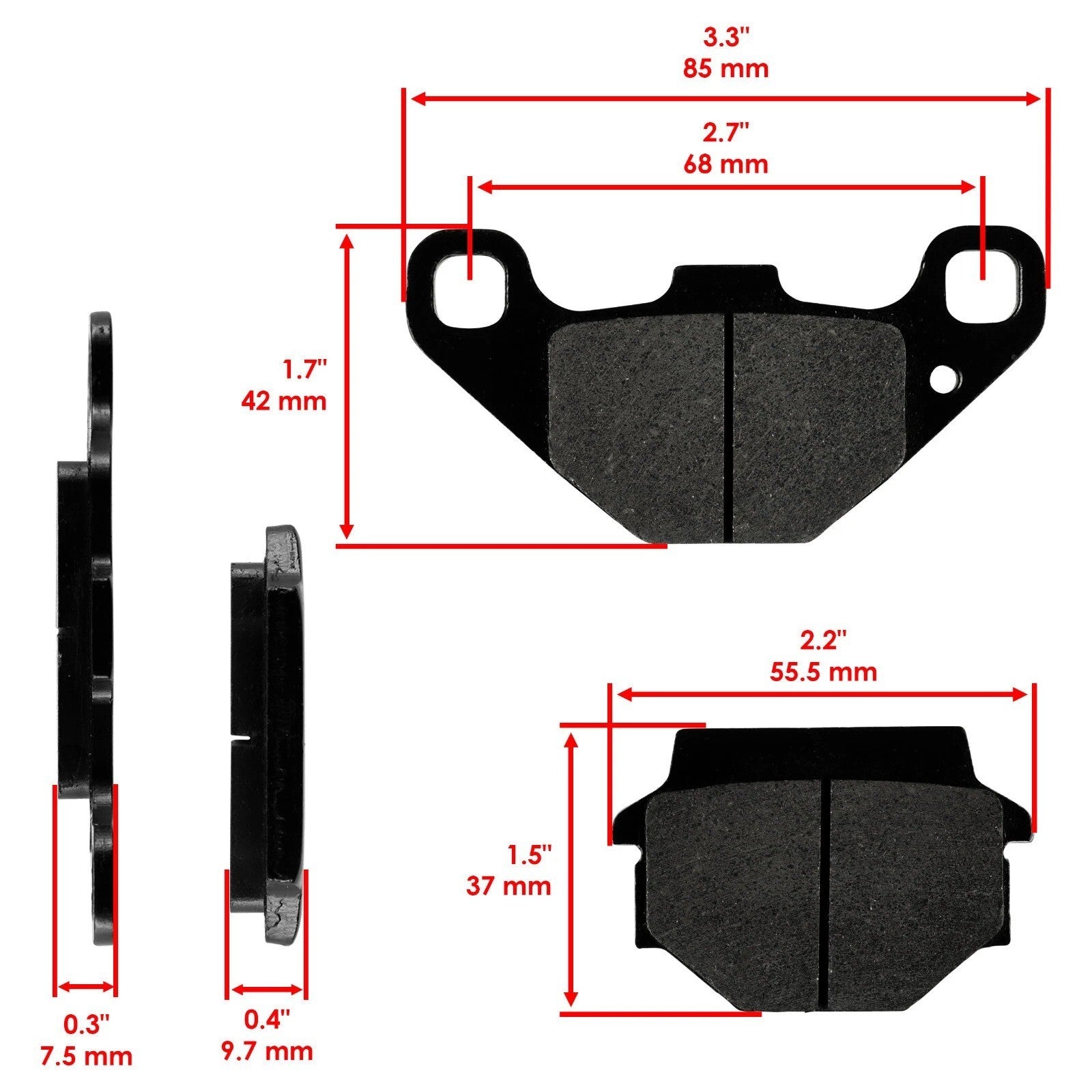 Front & Rear Brake Pads for Kawasaki KSF250 Mojave 250 1987-1996