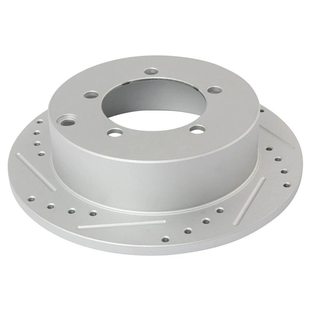 Ceramic Brake Pad & Drilled Slotted Zinc Coated Rotor Front & Rear Kit
