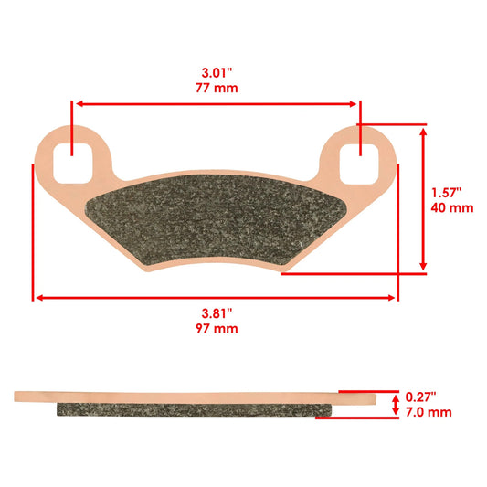 Rear Brake Pads for Polaris Predator 500 2003 2004 2005 2006 2007 Sintered Pads