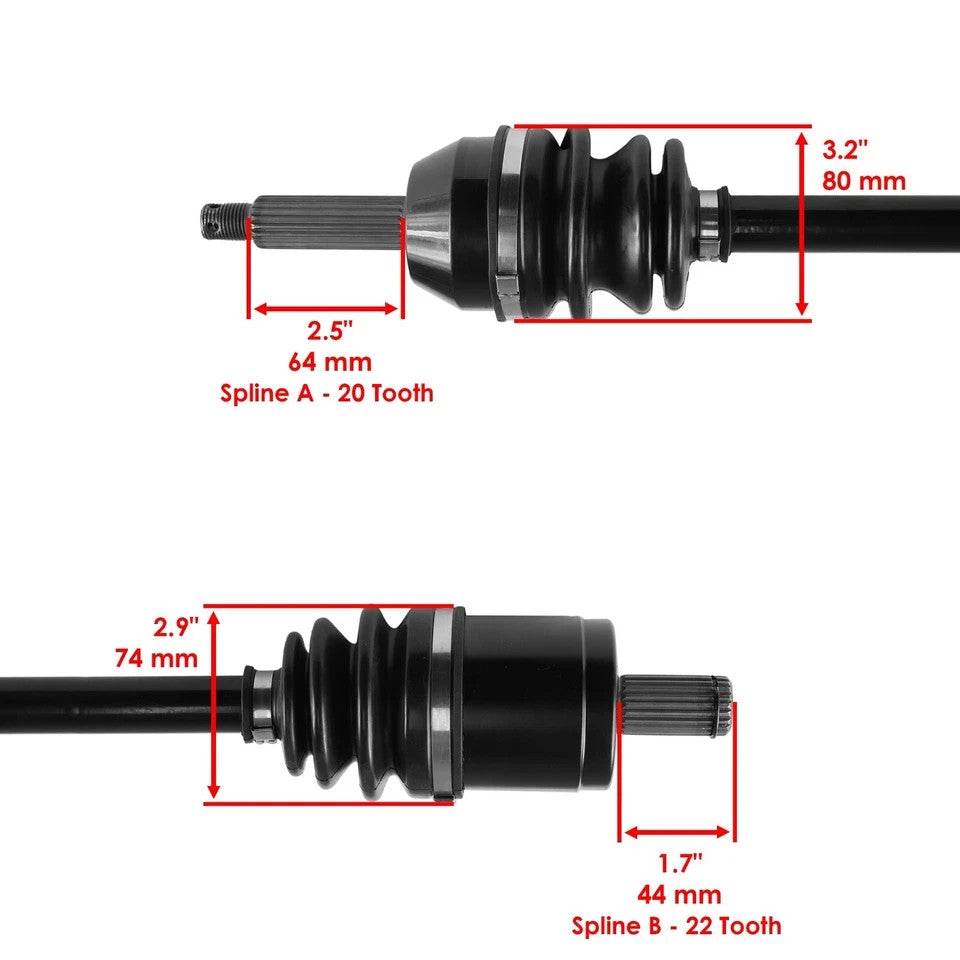 for Polaris Ranger XP 700 4X4 2008 Front Left and Right Complete CV Joint Axles