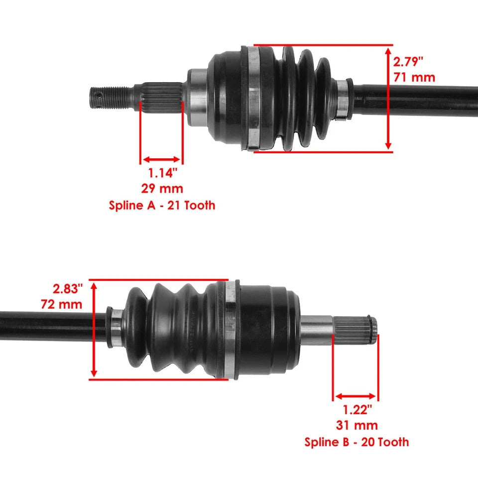 for Honda TRX300FW Fourtrax 300 4x4 88-2000 Front Right and Left CV Joint Axles