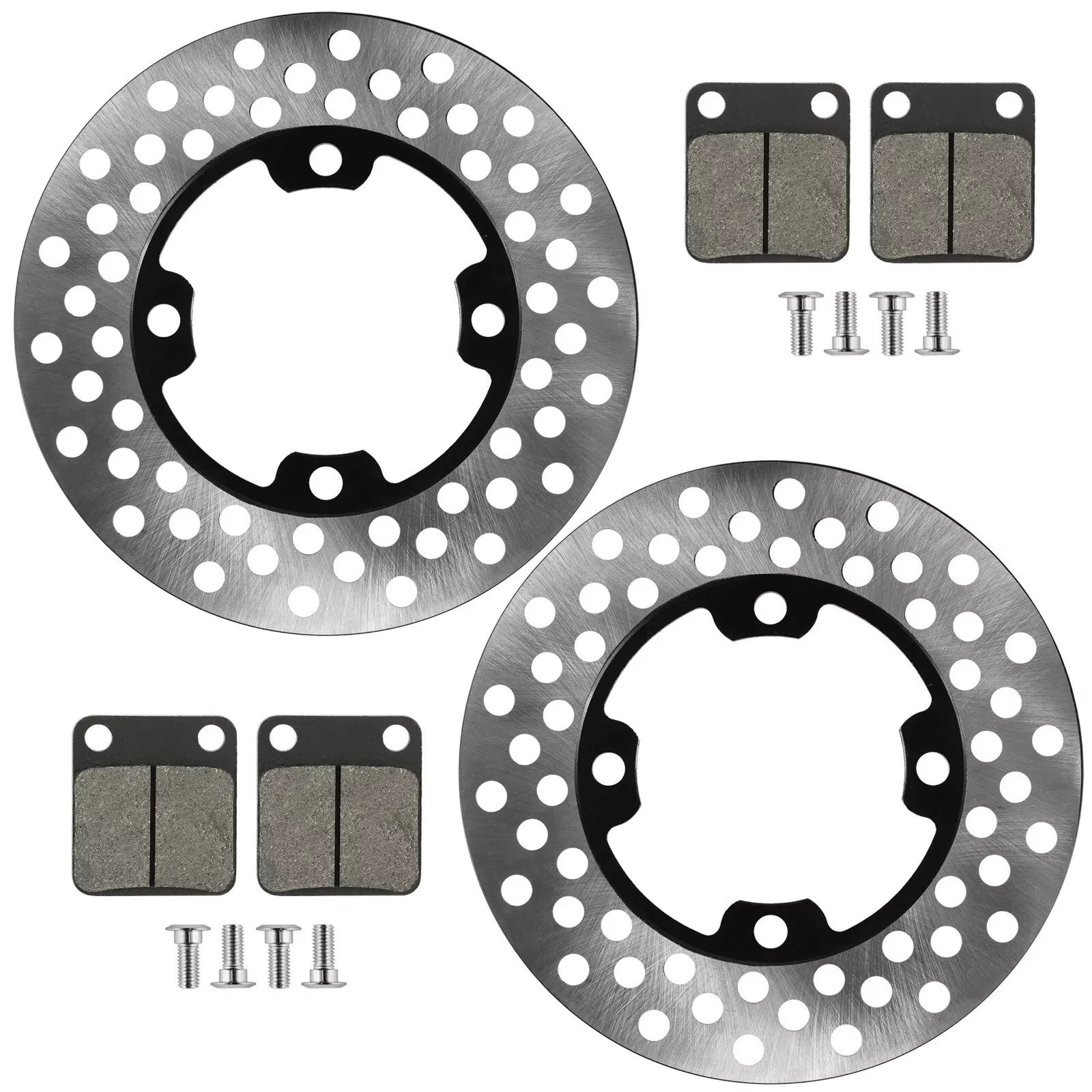 2 Front Brake Disc w/ Pads Bolts fits Yamaha Big Bear 400 YFM400FB 4x4 2007-2012