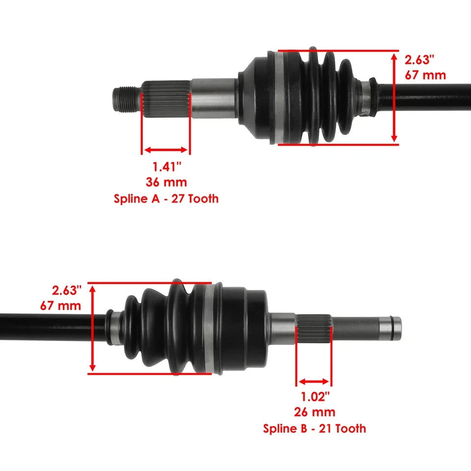 Front & Rear CV Joint Axle For Yamaha Grizzly 660 YFM660F 2003-08 Left & Right