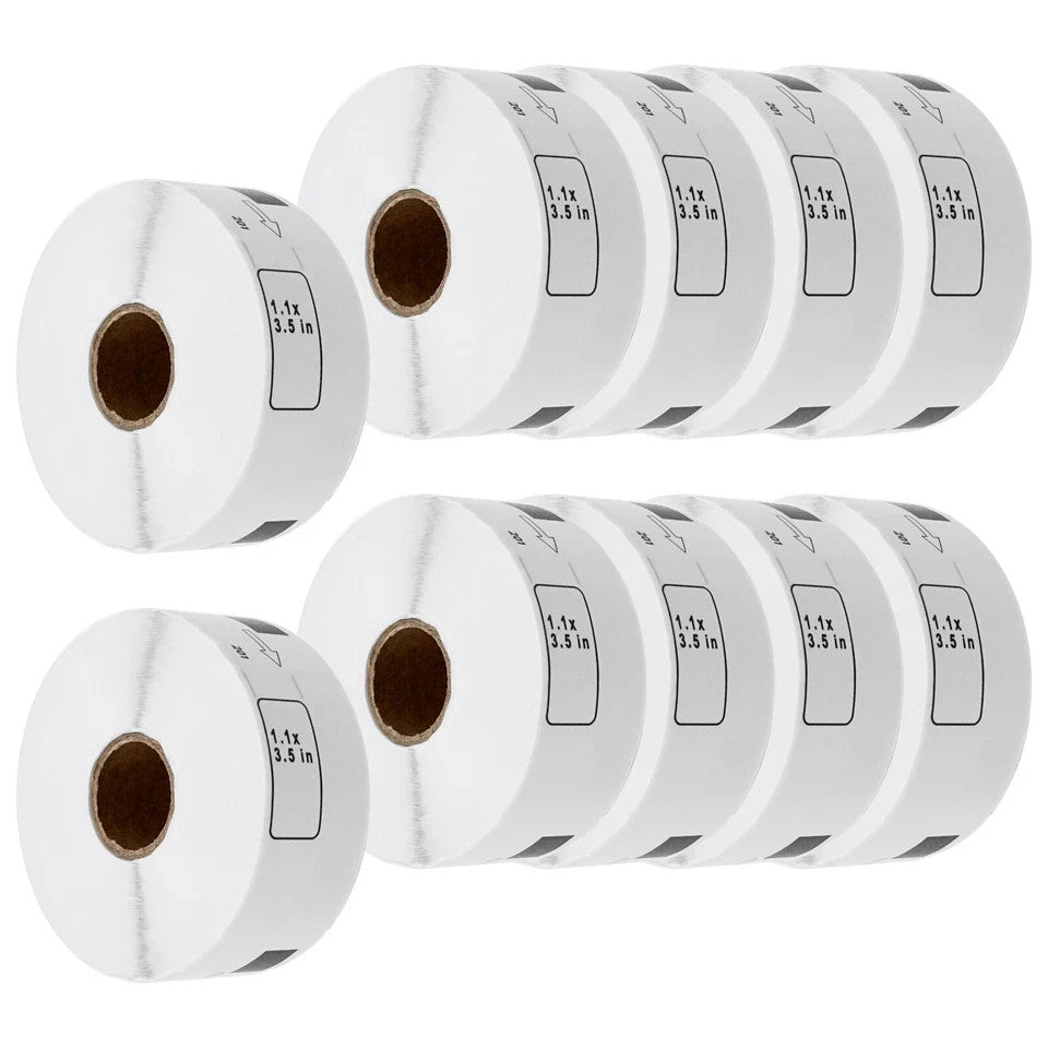 10x Thermal Address Label DK-1201 DK1201 for Brother Label Printer 1-1/7"x3-1/2"