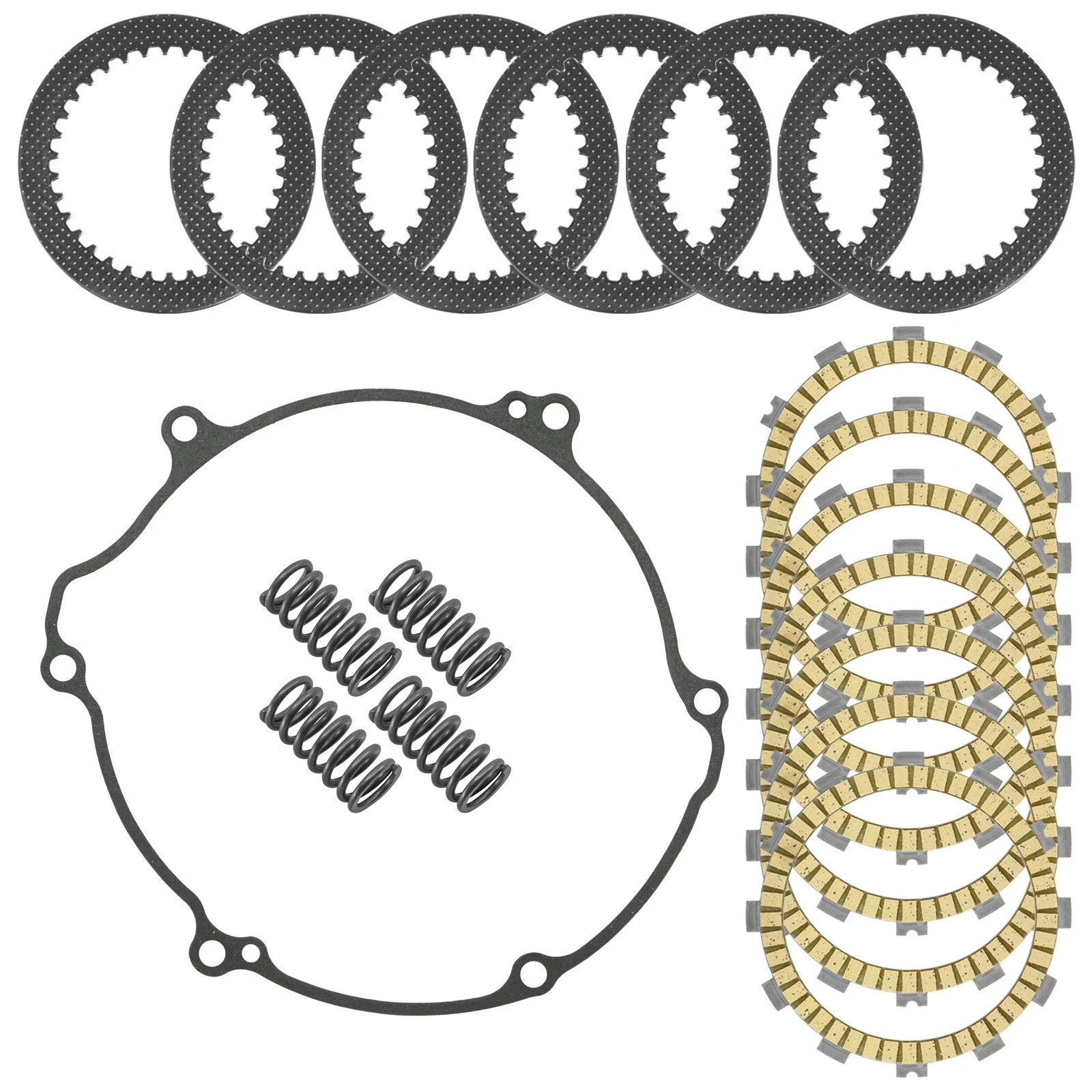 Clutch Friction w/ Steel Plates springs Gasket Kit for Kawasaki KX125 1997-2002