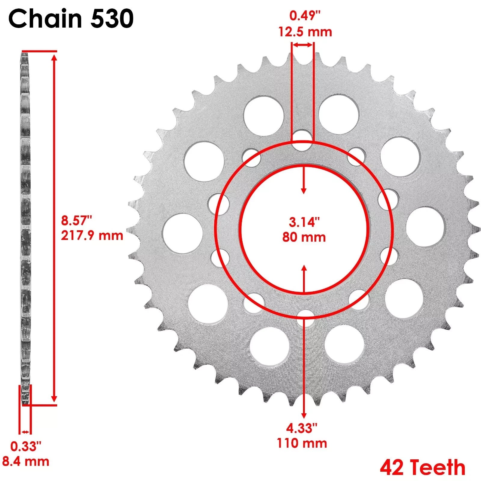 Red O-Ring Drive Chain & Sprockets Kit for Honda CBR1000F Hurricane 1989-1995