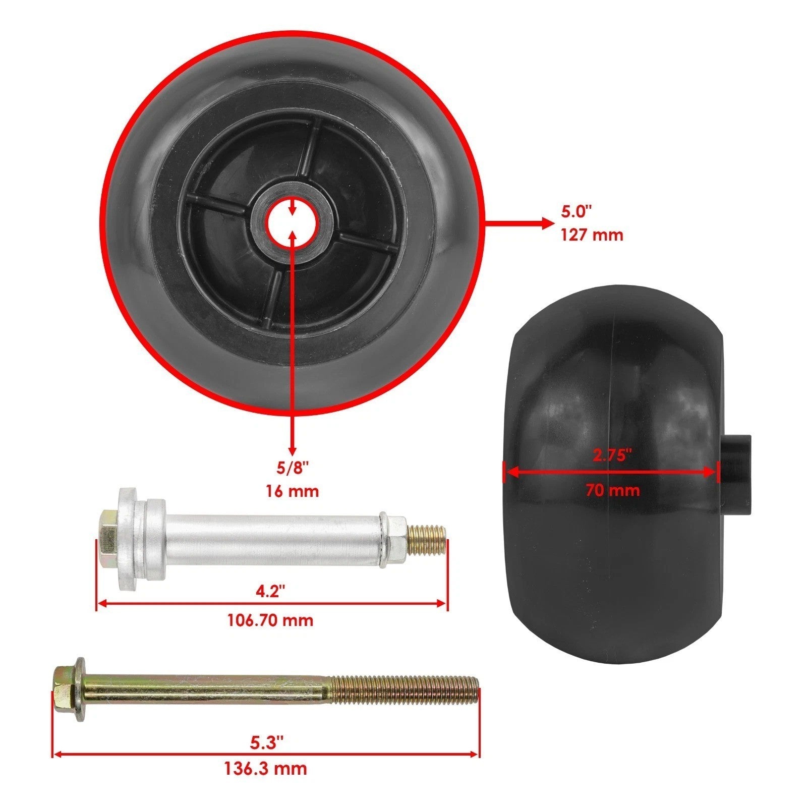 2 Deck Wheel fits Ferris 1716353 Gilson 710138 Husqvarna 539102643 Toro 68-2730
