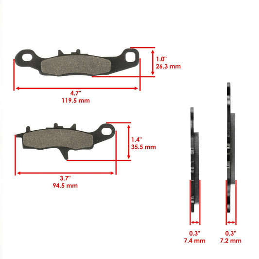 Brake Pads for Kawasaki KSV700 KFX700 Ksv KFX 700 2004-2009 Front Brakes