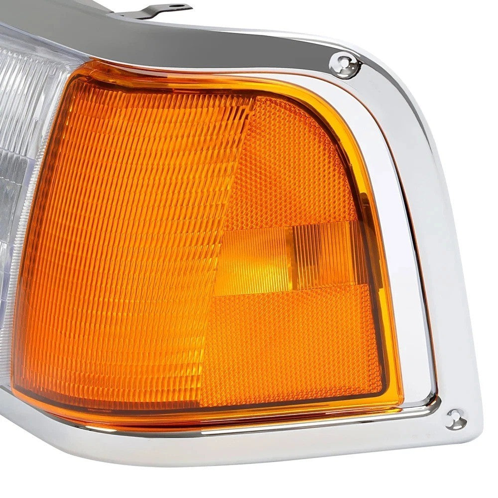Pair Headlight w/Adjusters + Corner Light & Bezel For Peterbilt 375 385 Halogen