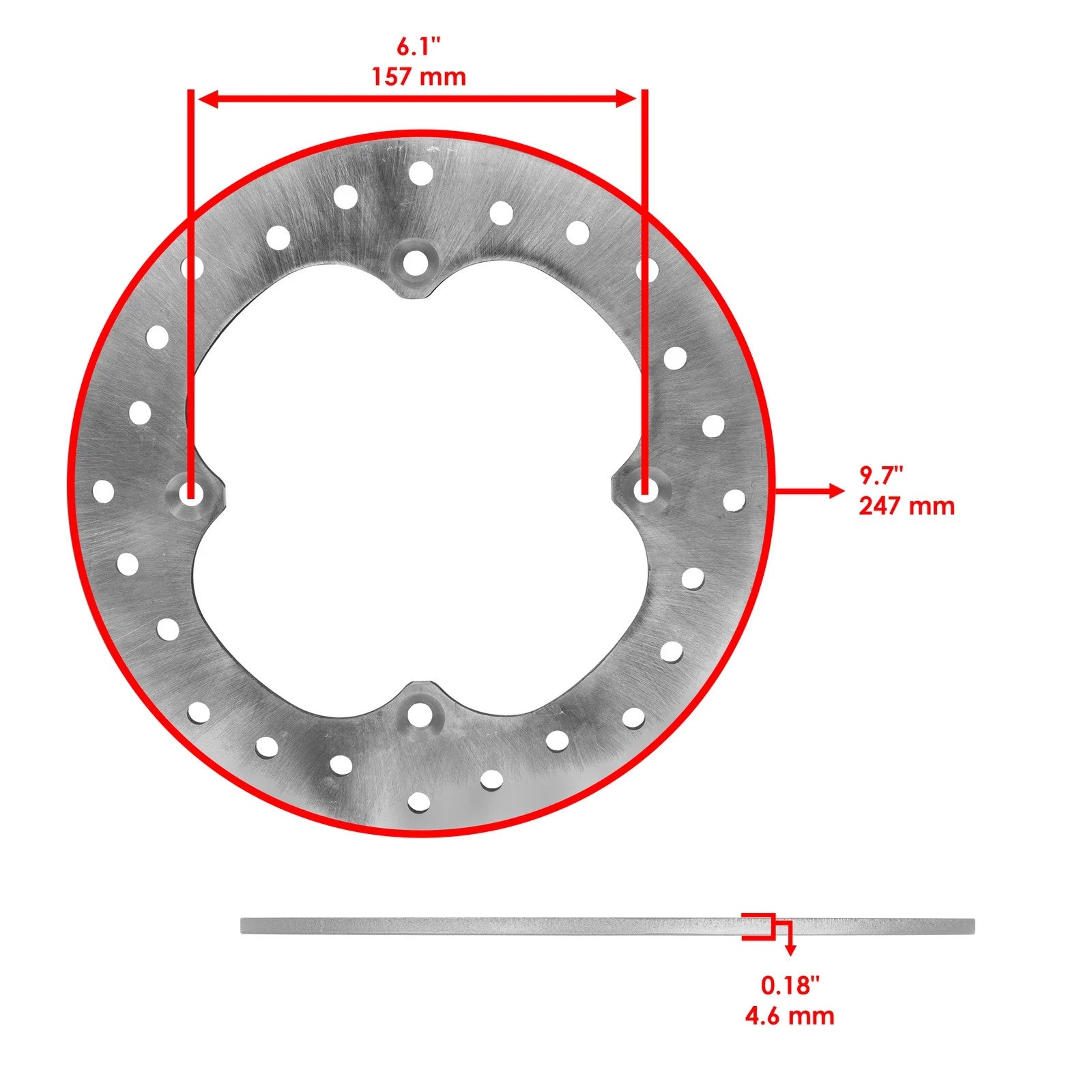 Fronr & Rear Brake Disc Rotors w/ Brake Pads for Can-Am Maverick X3 900 HO 2018
