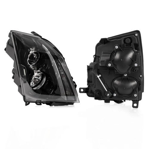 HECASA Pair Halogen Headlight For Cadillac CTS 2008-2015 Left and Right W/Bulbs