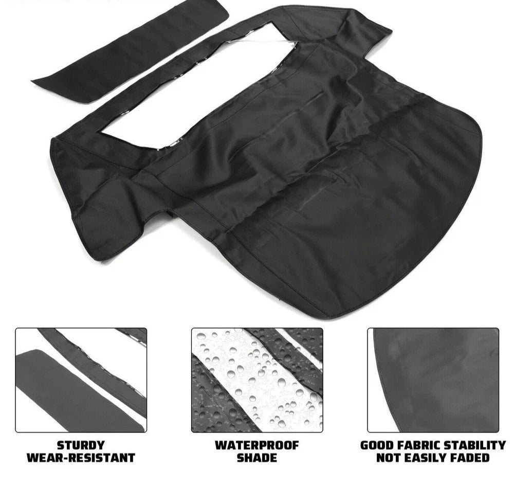 HECASA Black Convertible Soft Top W/ Clear Window For Chevy C4 Corvette 1994-96