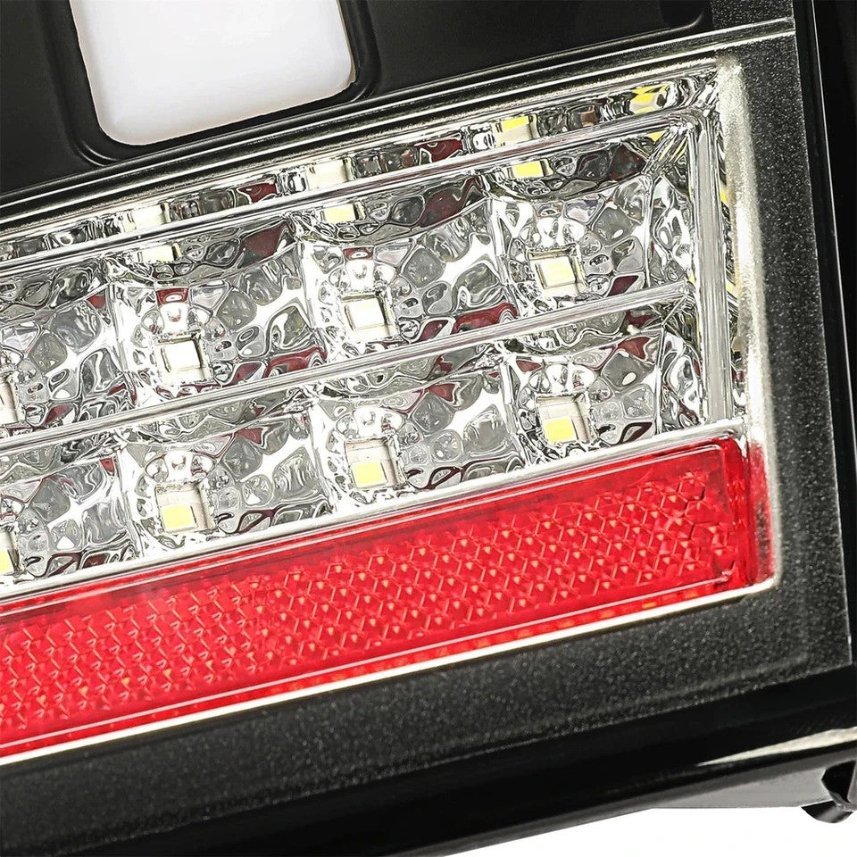 HECASA For 99-04 Ford Mustang LED Tail Lights Sequential Signal Brake Lamp Black