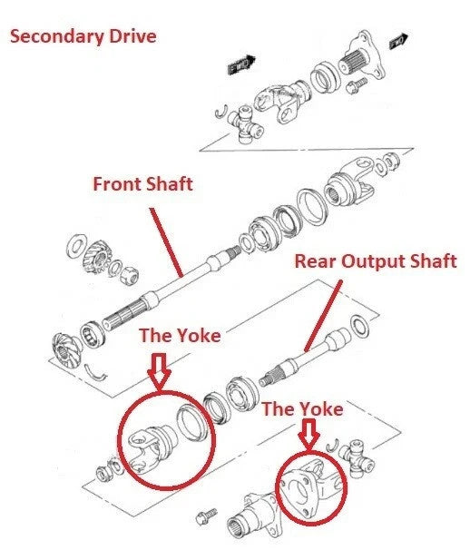 Rear Drive Shaft Output Yoke w/ U-joint for Suzuki LT-A500F Vinson 500 2002-2007