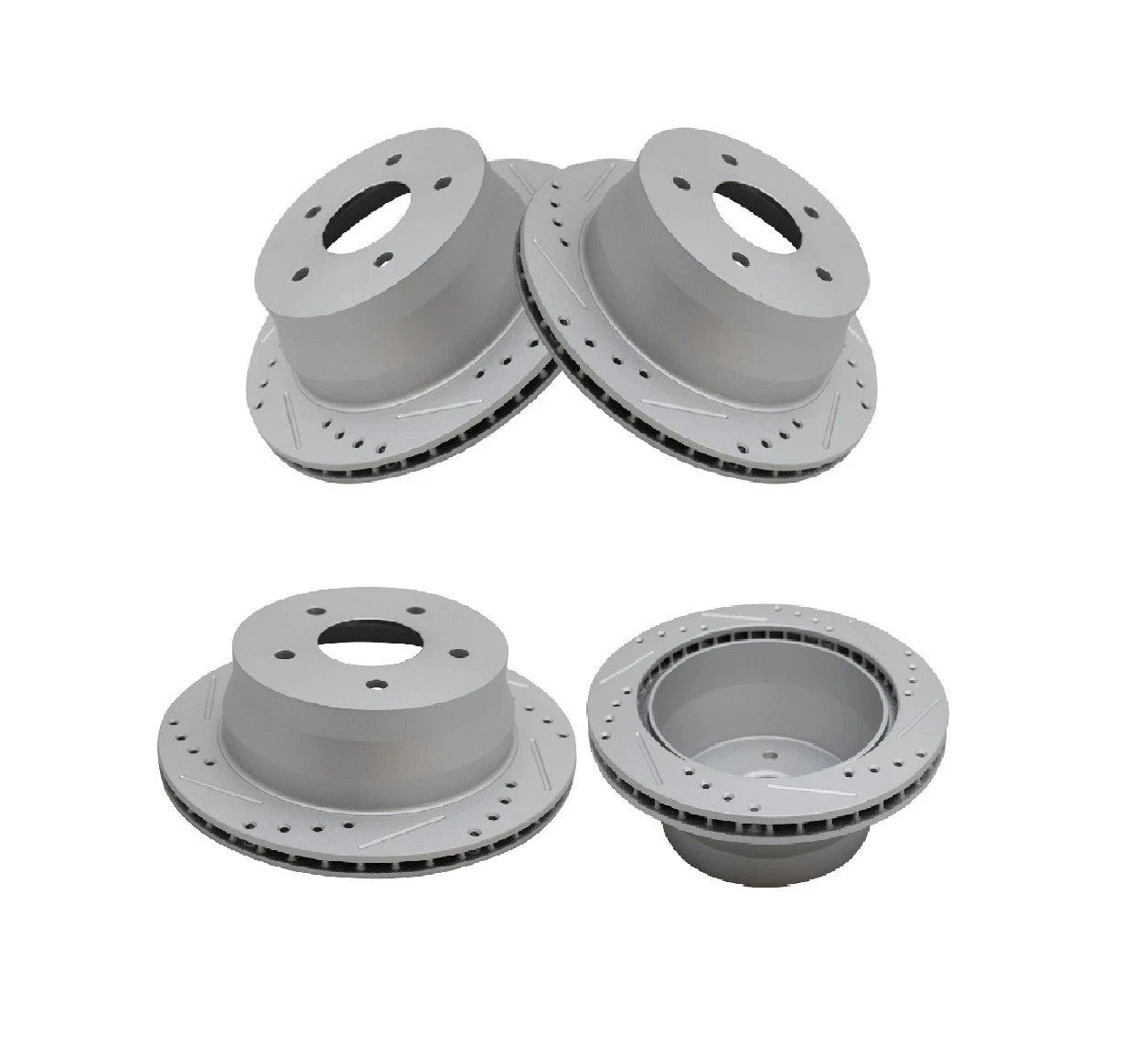 Performance Drilled Slotted Rear Coated Brake Rotor Pair for Chevy S10