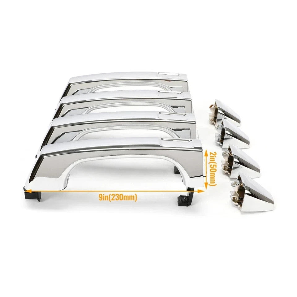 For Hummer H3 H3T 2006-10 07 08 09 Chrome Exterior Outside Door Handle Set of 4