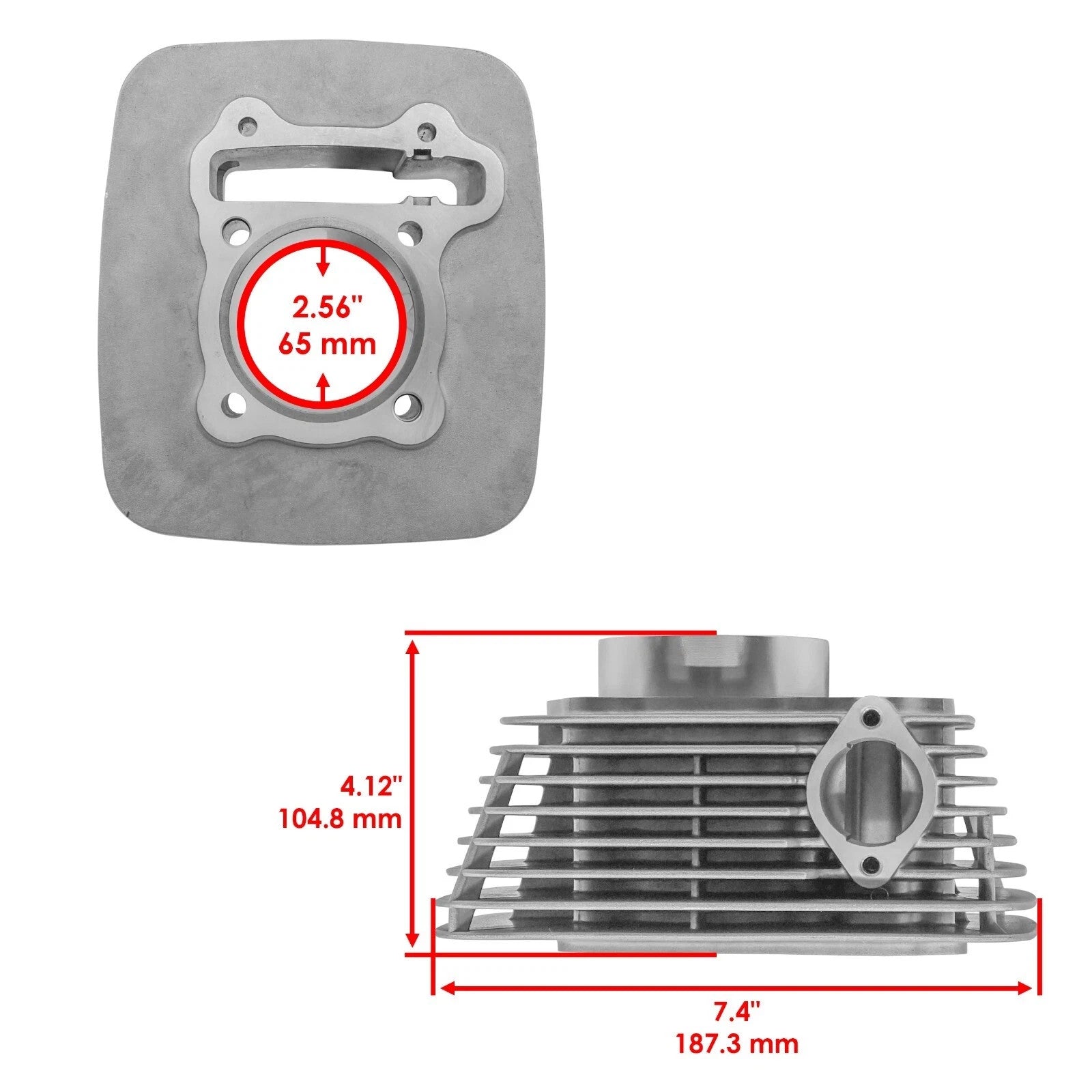 Caltric Cylinder For Polaris Phoenix 200 2005-2026 0452375 0452843 65mm 196cc
