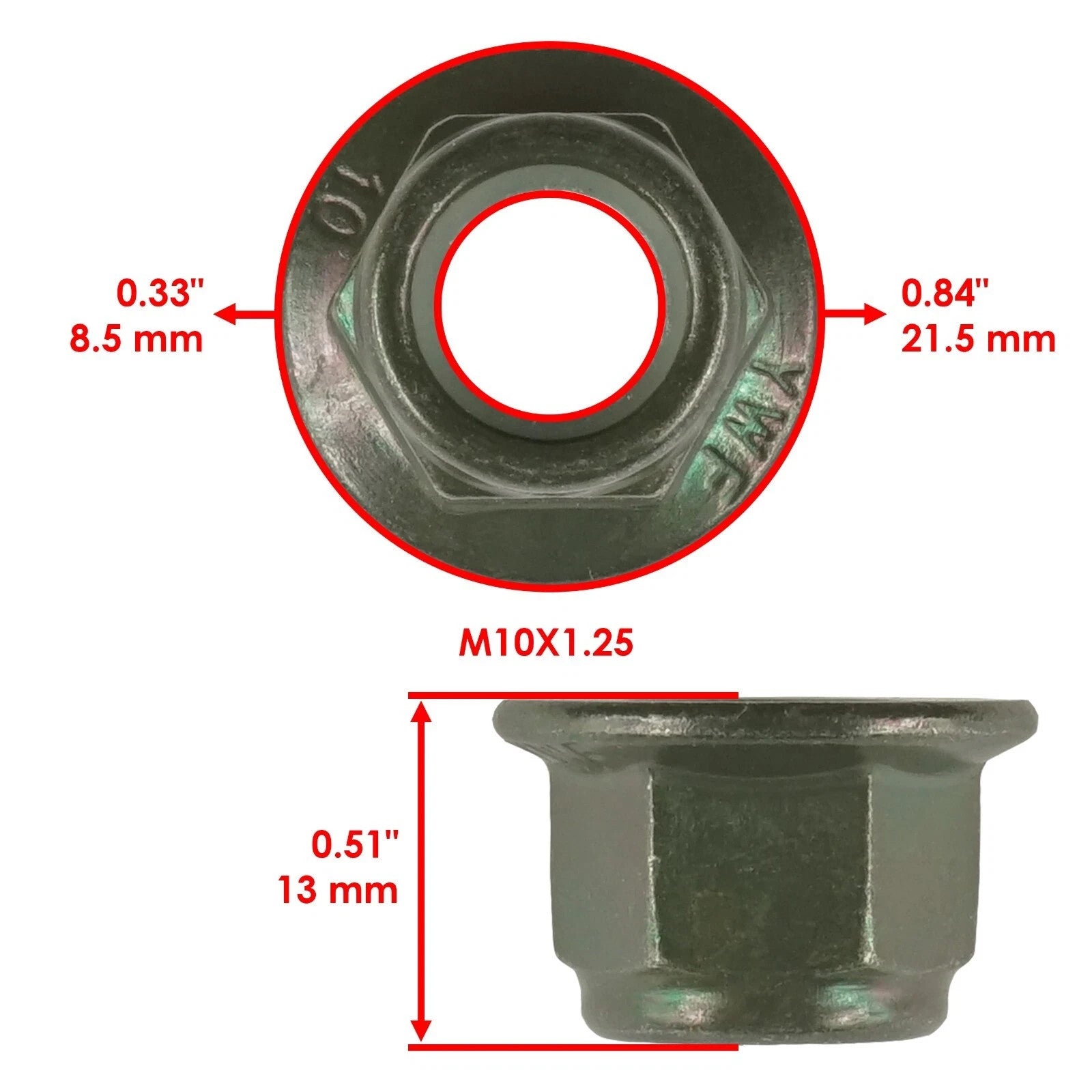 Caltric 7519087 Front Control A-Arm Bolt And Pivot Shaft W/Nut For Polaris 
