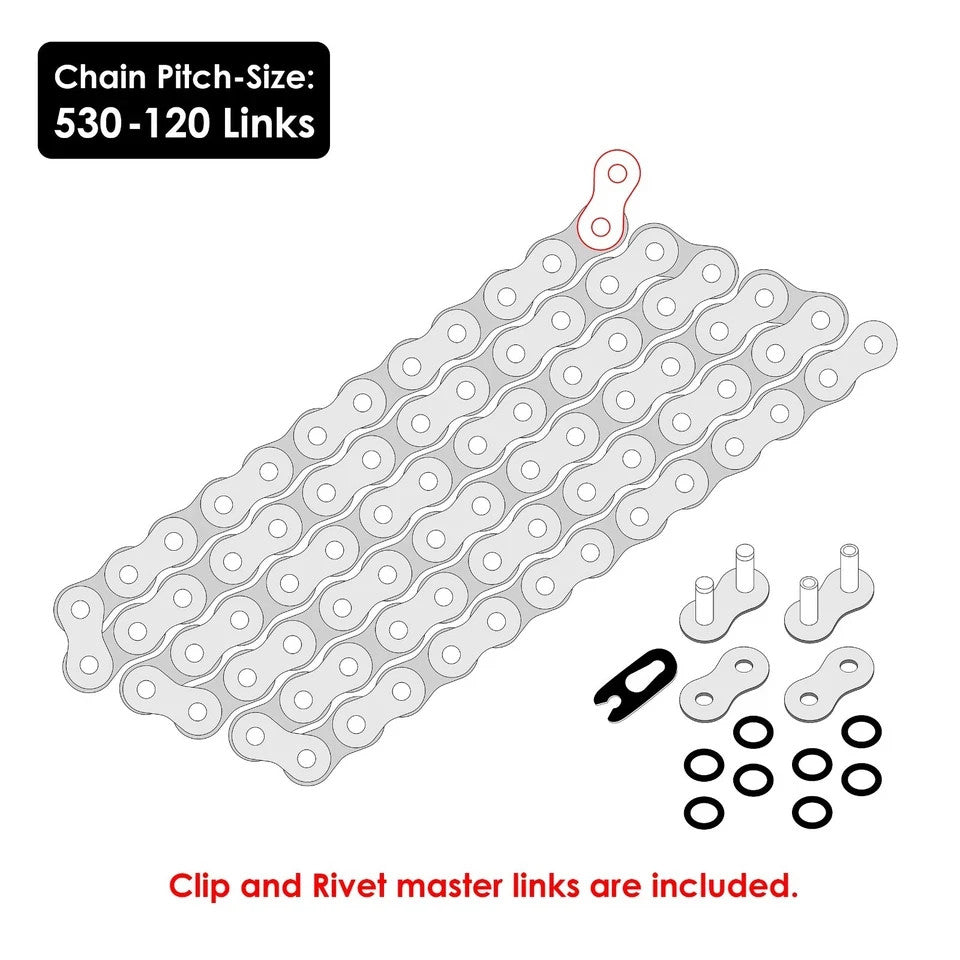 Black O-Ring Drive Chain & Sprockets Kit for Kawasaki VN800A VN800B Vulcan 800