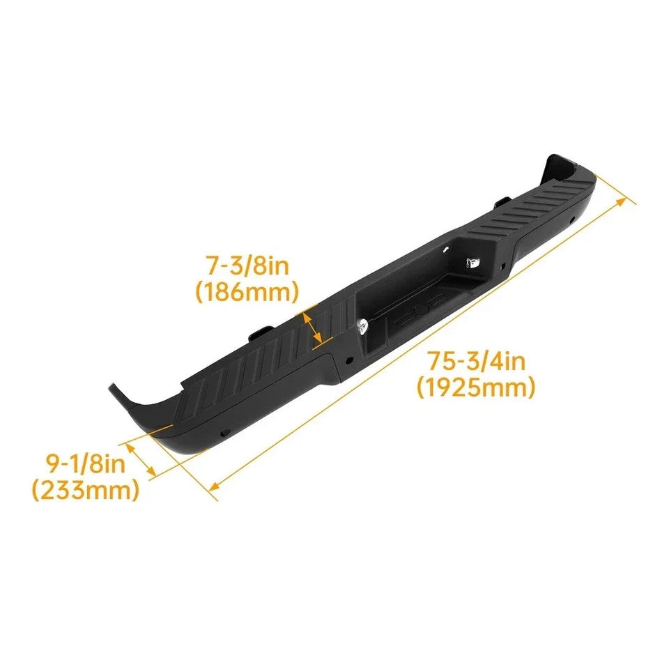 Rear Bumper Assembly Black Steel w/Sensor For Ford F150 F-150 Pickup 2009-2014