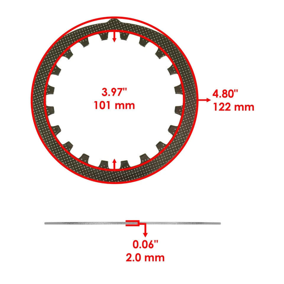 Clutch Friction Steel Plates Gasket Kit for Yamaha Big Wheel 200 BW200 1985-1988