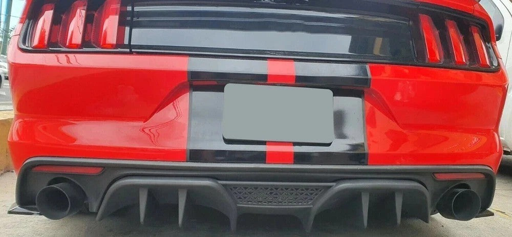 For 15 16 17 Ford Mustang R-Spec V2 Rear Bumper Diffuser Cover Splitter Valance