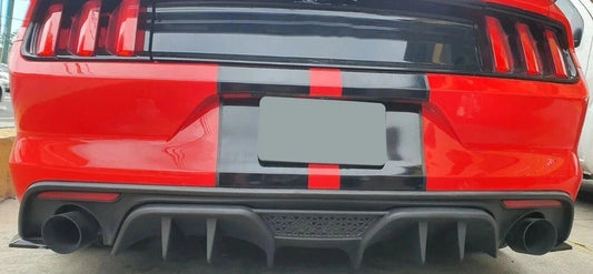 For 15 16 17 Ford Mustang R-Spec V2 Rear Bumper Diffuser Cover Splitter Valance