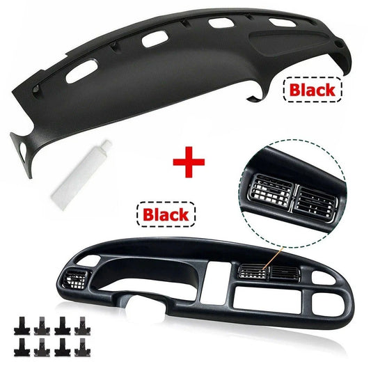 For 98-02 Dodge Ram Pickup Dashboard Dash Bezel Dash Cover Black W/Vents
