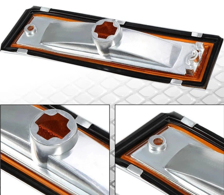 HECASA For 81-91 Chevy GMC C/K 10 Front Bumper Side Marker Lights Fender Lamps