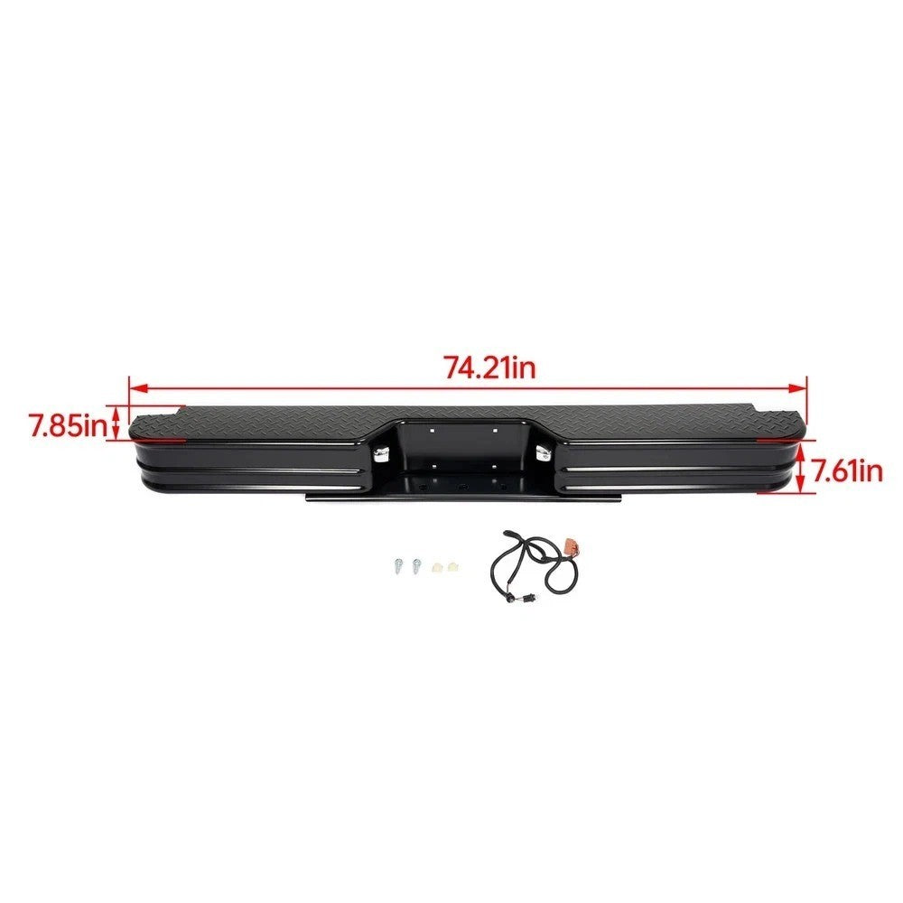 Black Steel Diamondstep Universal Rear Step Bumper Assembly For Silverado 1500