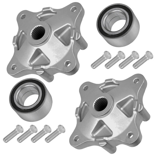 2 Rear Wheel Axle Hub W/ Bearing Bolt for Polaris Ranger Crew 500 4X4 2011-2013