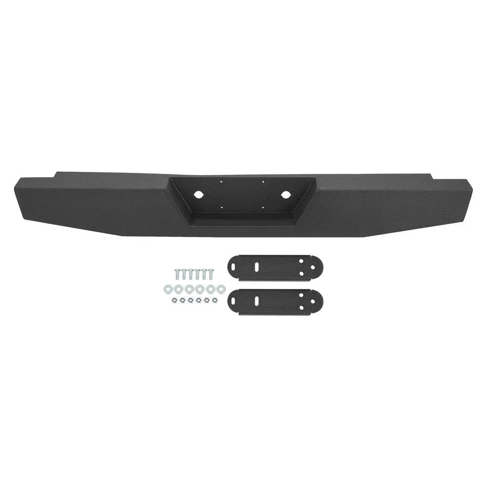 Full Size Steel Rear Bumper For 1973-1997 Ford F150 F250 F350 Heavy Duty Black