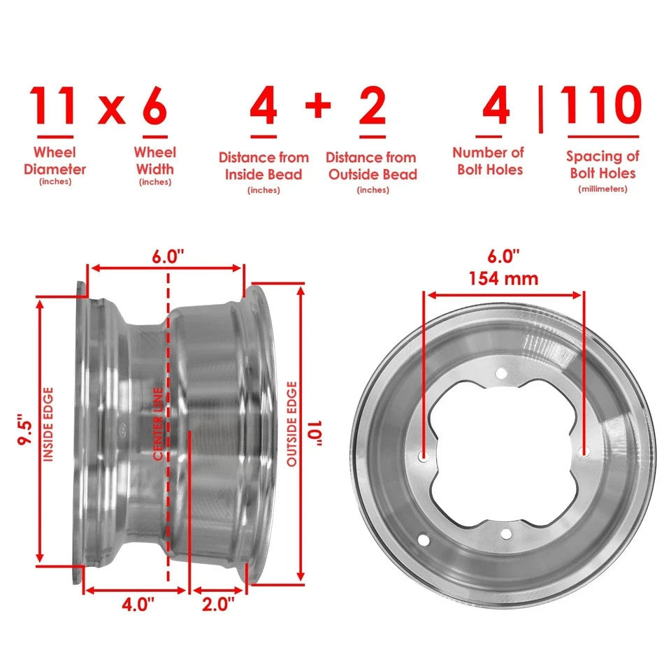 Caltric Front Wheel Rims For Yamaha Warrior 350 YFM350 1987-2004