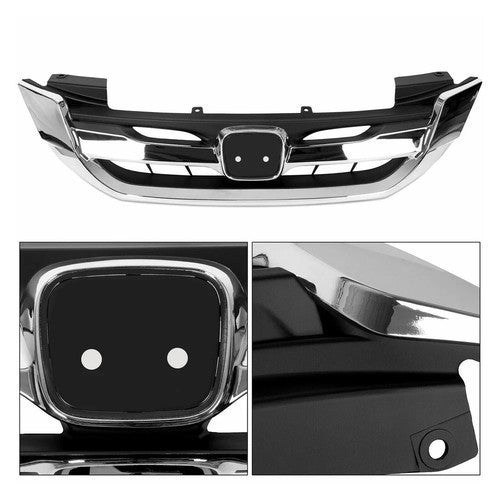Fit 13-15 9th Gen Honda Accord 4 Door Chrome JDM Mod Style Front Hood Grille