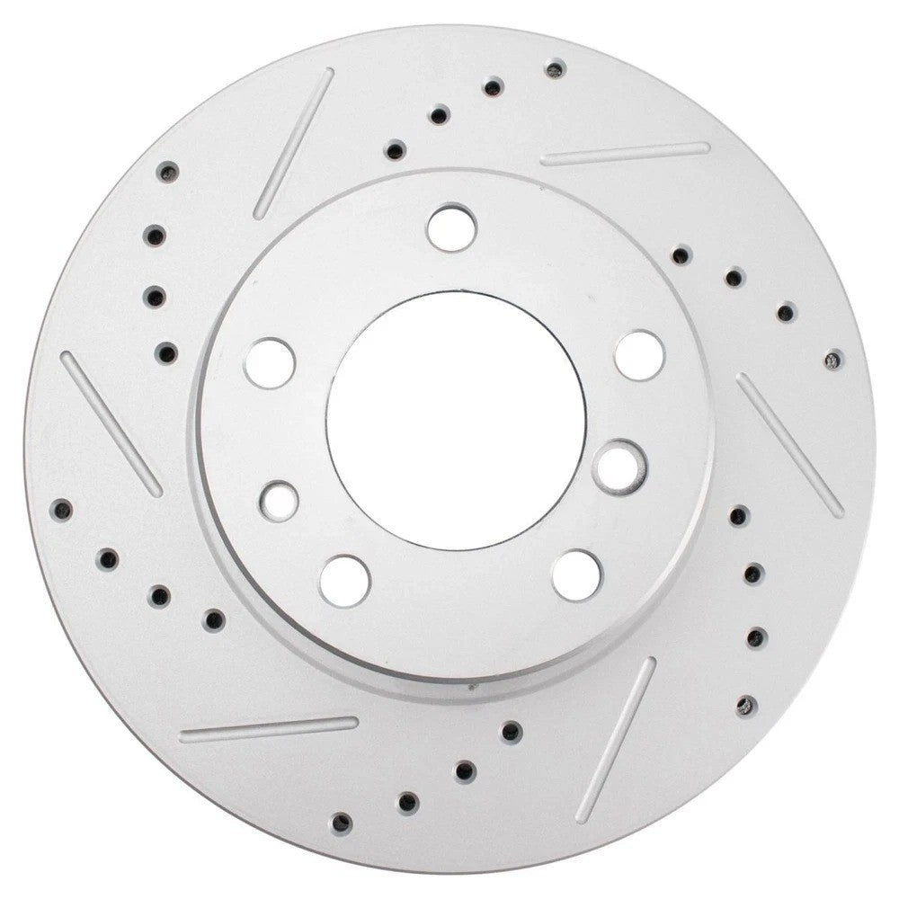 Front Rear Ceramic Brake Pads & Performance Drilled Slotted Rotor Kit