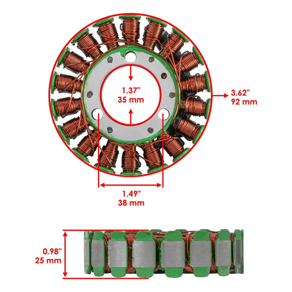 Stator for Honda TRX300FW Fourtrax 1988 1990 1991 1992 1993 1994 **18 Pol**