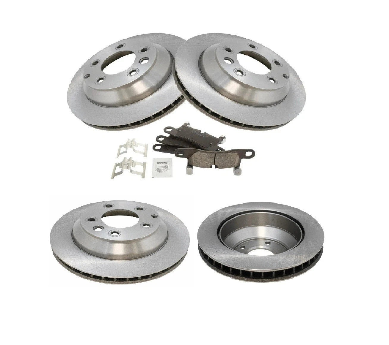 Rear Brake Pad & Rotor Kit Ceramic For 11-18 Cayenne 11-17 Touareg