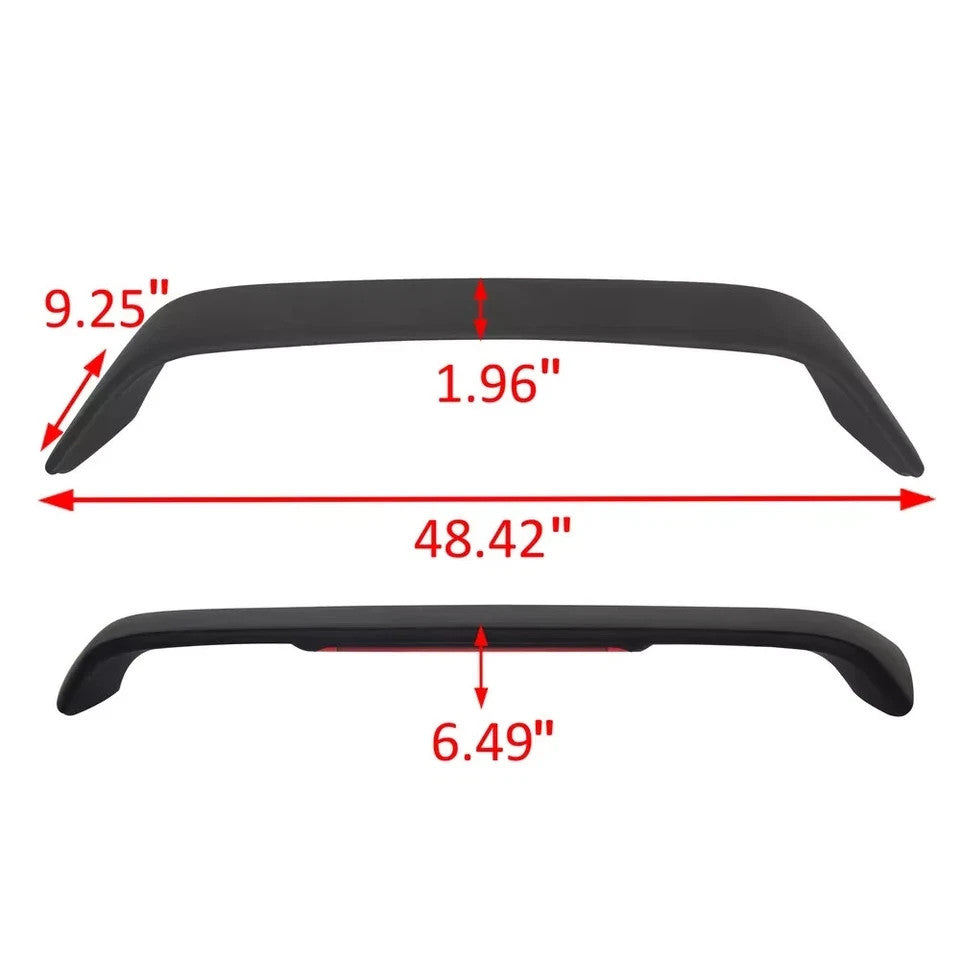 For 96-00 Honda Civic SI 2 Dr 4 Dr Black Trunk Spoiler Wing LED Brake Light Lamp