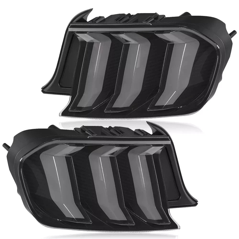 Smoke Lens Fit Ford Mustang 2015-2023 Full LED Sequential Tail Lights Left+Right
