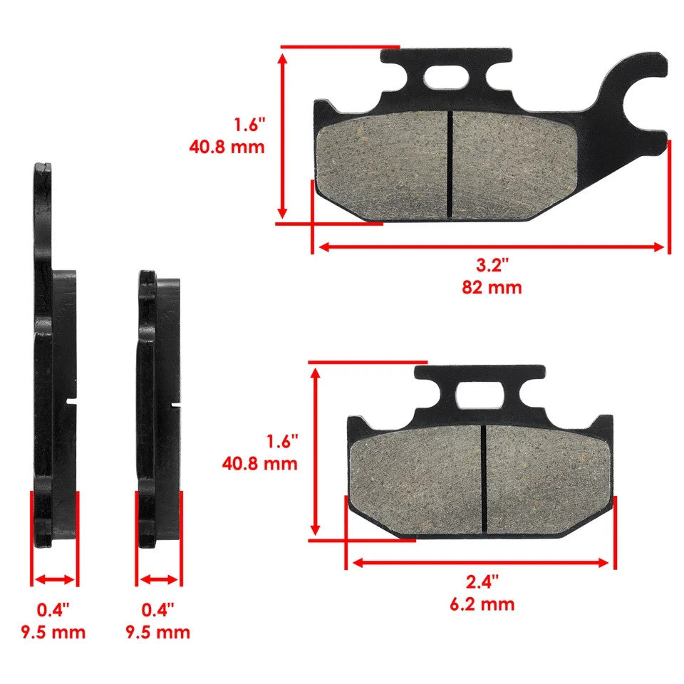 Brake Pads for Yamaha Wolverine 450 YFM450 2006-2010 Rear Brakes