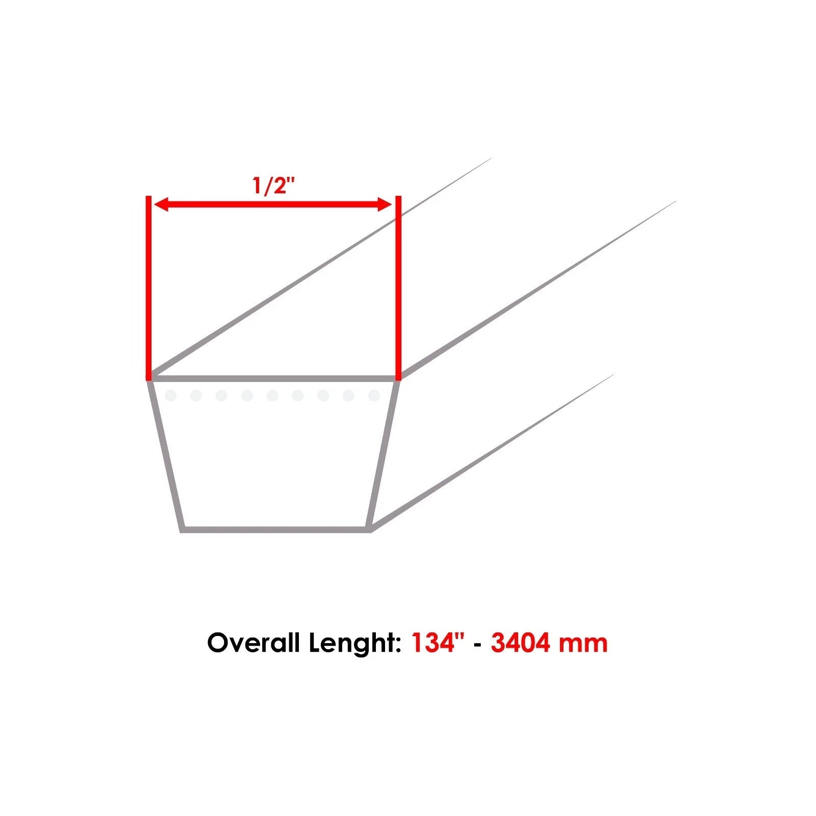 95404044 954-04044A Deck Belt for MTD Troy-Bilt Cub Cadet 50" Deck / 1/2x134" 2x